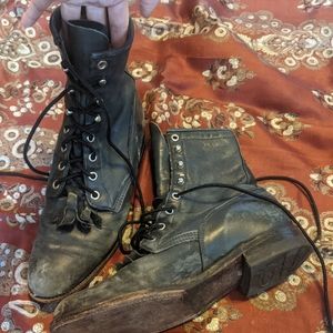 Vintage Western Boho Justin Roper Boots Leather